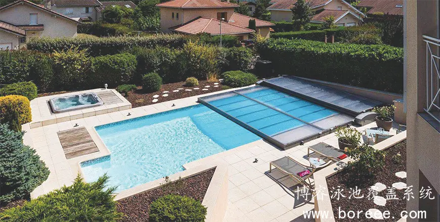 游泳池层叠滑动盖板